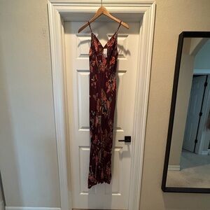 New With Tags Maurices Maroon Floral Maxi Dress Sz Small